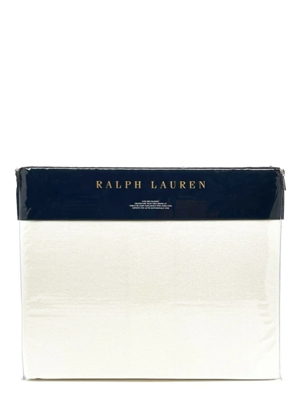Ralph Lauren Home King Hayes Wool Blend Bed Blanket Classic Cream New NWT